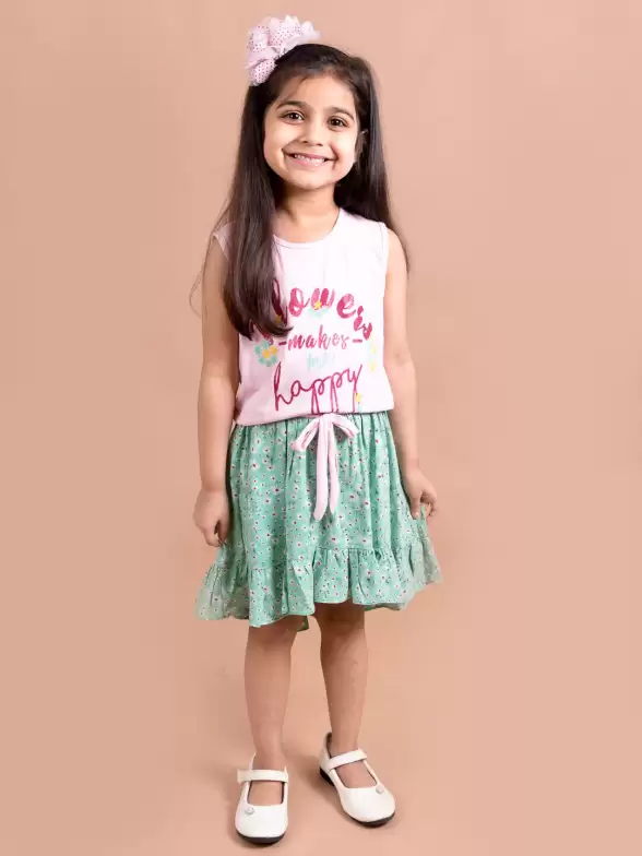 Girls Printed T-shirt with Skirt - image 7