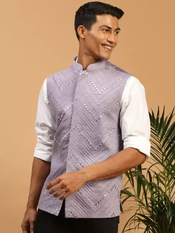 Men Embellished Nehru Jacket - image 7