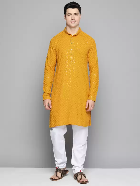 Men Embroidered Kurta with Pyjamas - image 7