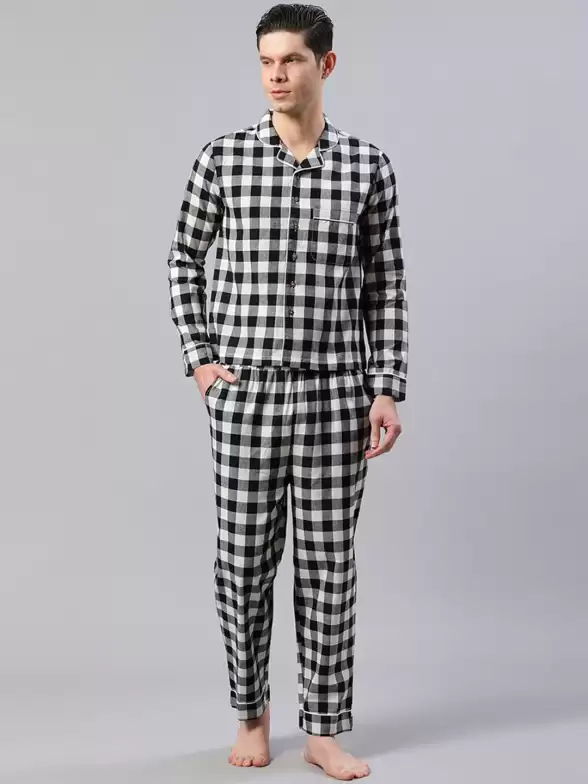 Men Checked Night Suit - image 7