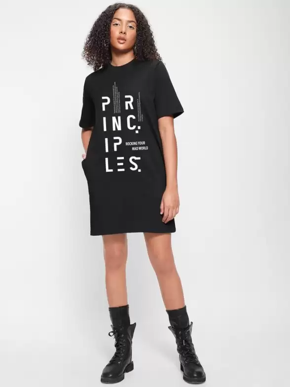 Printed T-shirt Cotton Dress - image 7