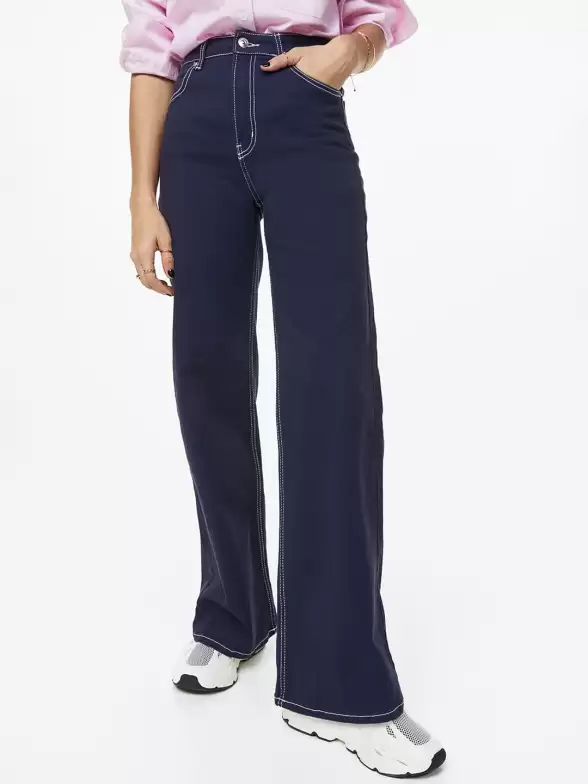 Women Wide Twill Trousers - image 7