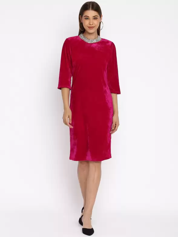 Velvet Sheath Dress - image 7