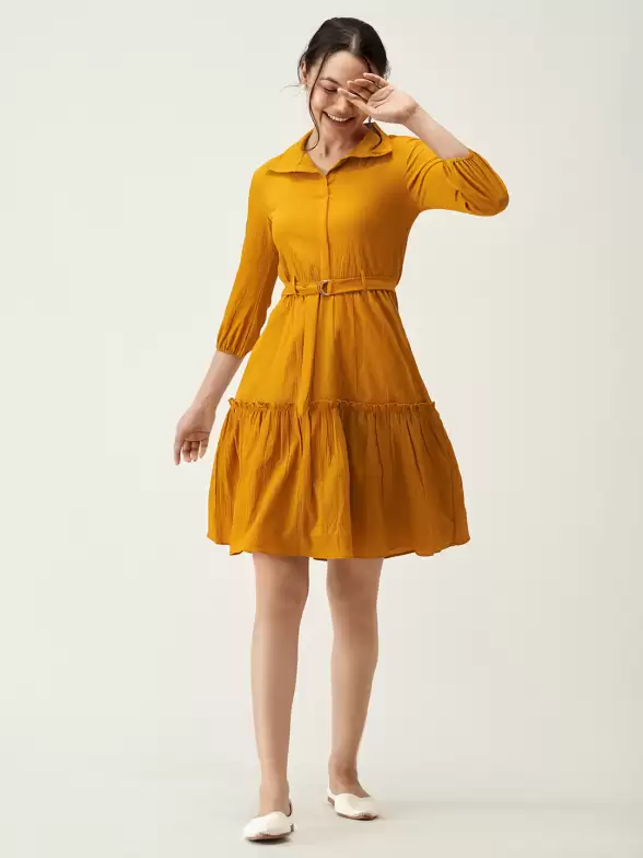Tiered Crepe Dress - image 7
