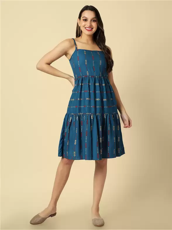 Floral Printed A-Line Dress - image 7