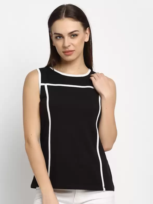 Sleeveless Pure Cotton T-shirt - image 7