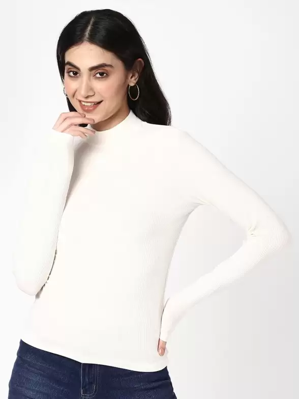 High Neck Cotton T-shirt - image 7