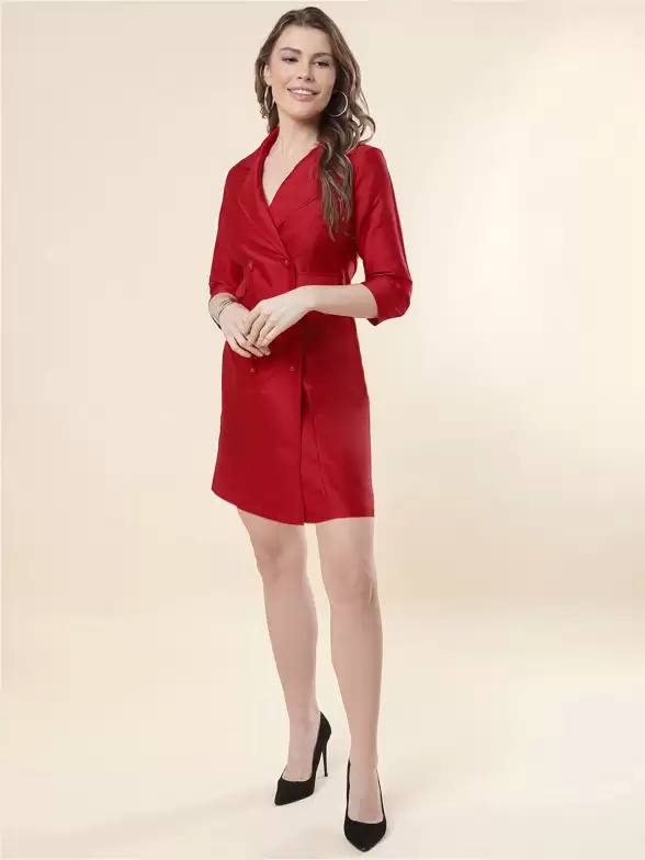 Shirt Collar Blazer Dress - image 7