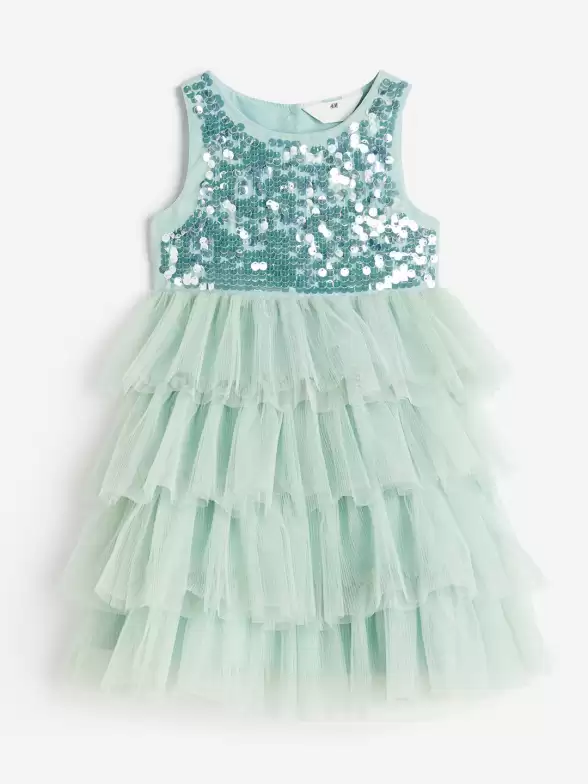 Girls Sequined Tulle Dress - image 7