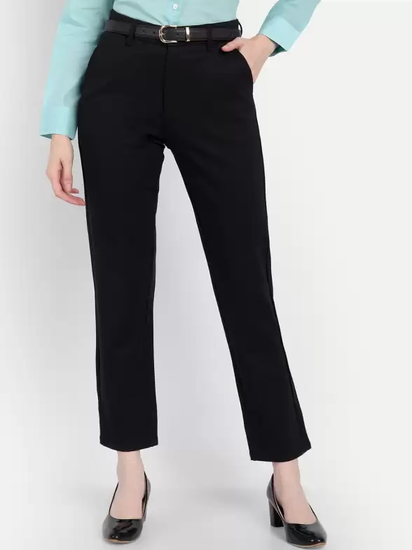 Women Slim Fit High-Rise Trousers - image 7