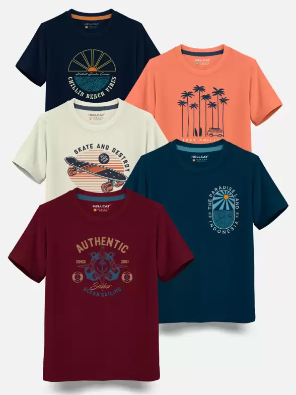 Boys Pack Of 5 Cotton T-shirt - image 7