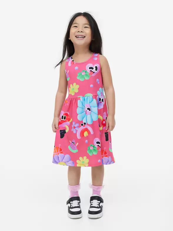 Girls Printed Jersey Dress - image 7