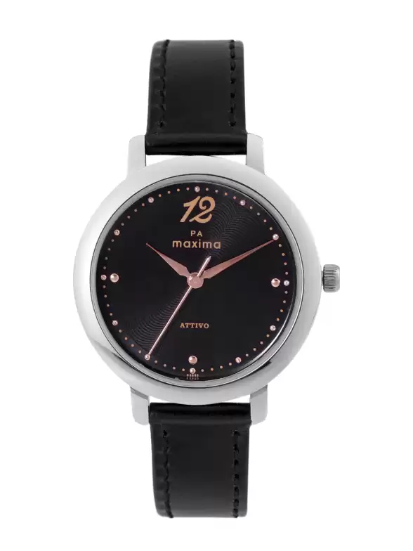 Women Brass Dial & Leather Straps Watch - image 7