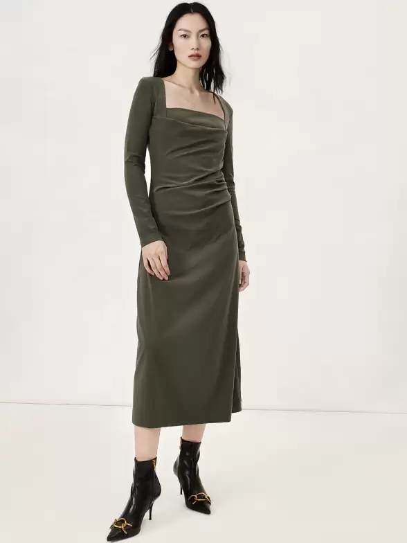 Ruched Sheath Midi Dress - image 7