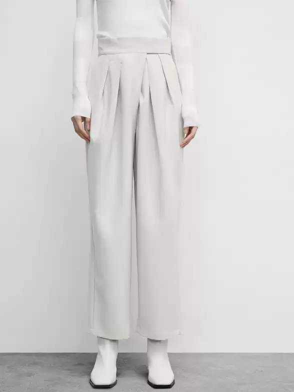 Women Pleated High-Rise Trousers - image 7