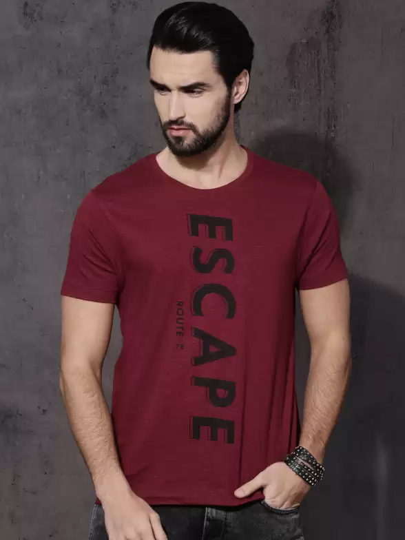 Slub Effect Printed Cotton Pure Cotton T-shirt - image 7