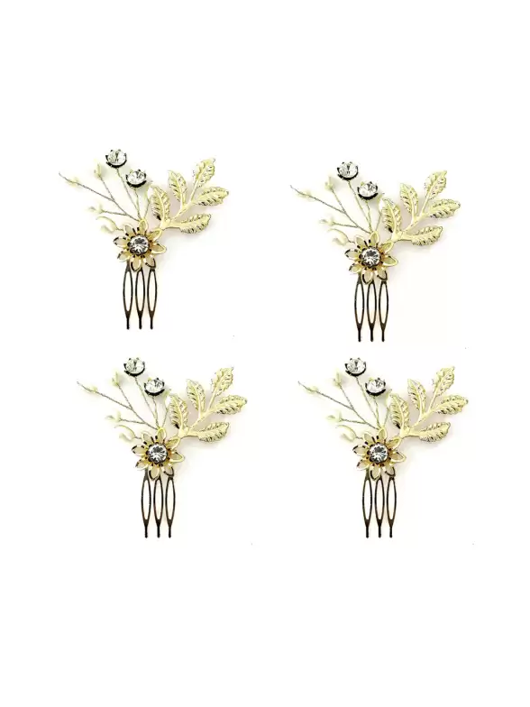 Women 4Pcs Floral Comb Pin - image 7