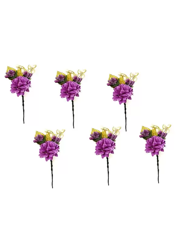 Women 6Pcs Beaded U-Pins - image 7