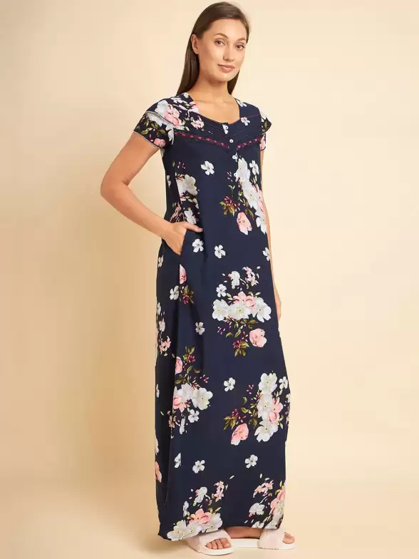 Floral Printed Maxi Nightdress - image 7