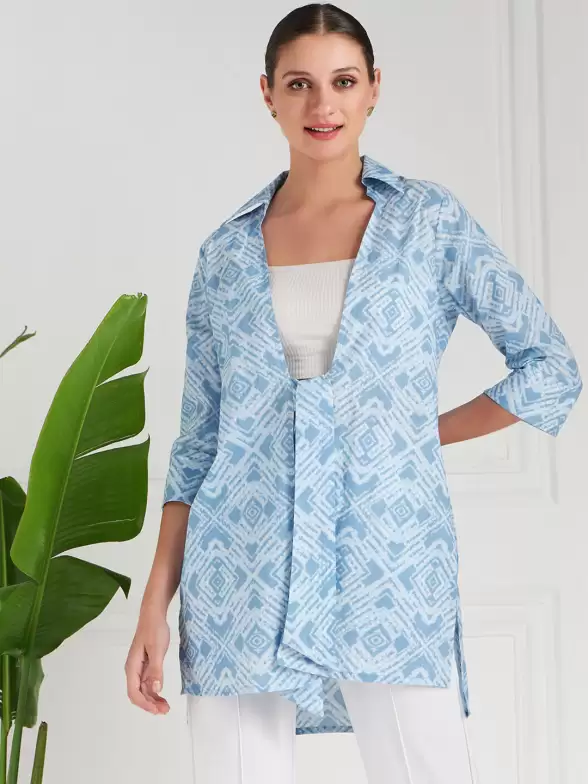 Women Cotton Tie-Up Shrug - image 7
