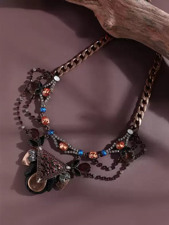 Gold-Plated Statement Necklace - image 7