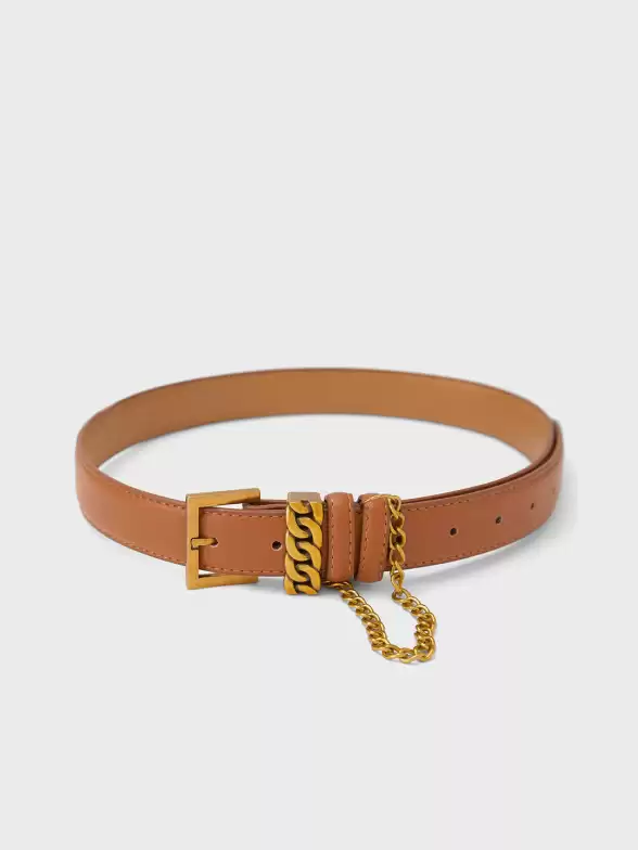 Women PU Belt With Chain Drop - image 7