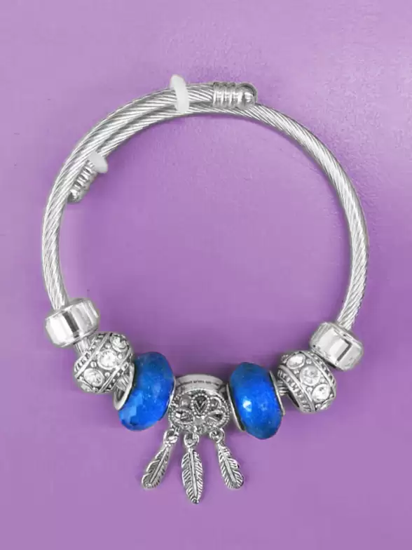 Women Silver-Plated Charm Bracelet - image 7