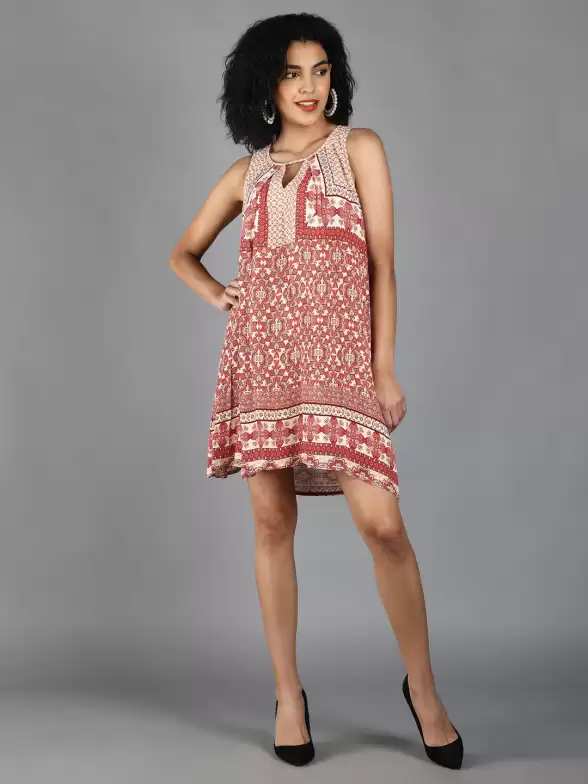 Printed A-Line Dress - image 7