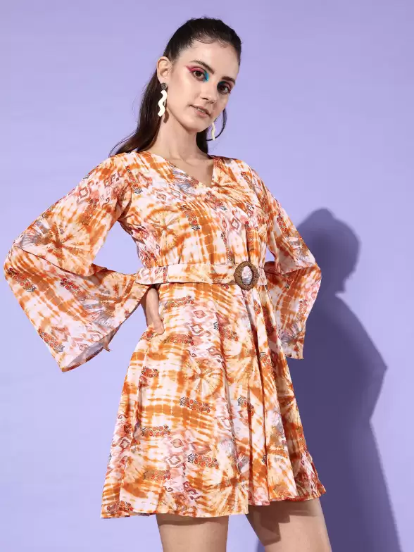 Printed Fit & Flared Dress - image 7