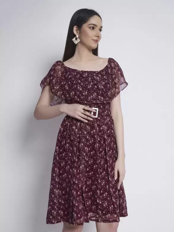 Printed Fit & Flare Dress - image 7