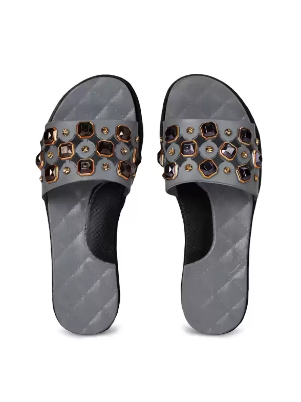 Women Embellished Sliders - image 7