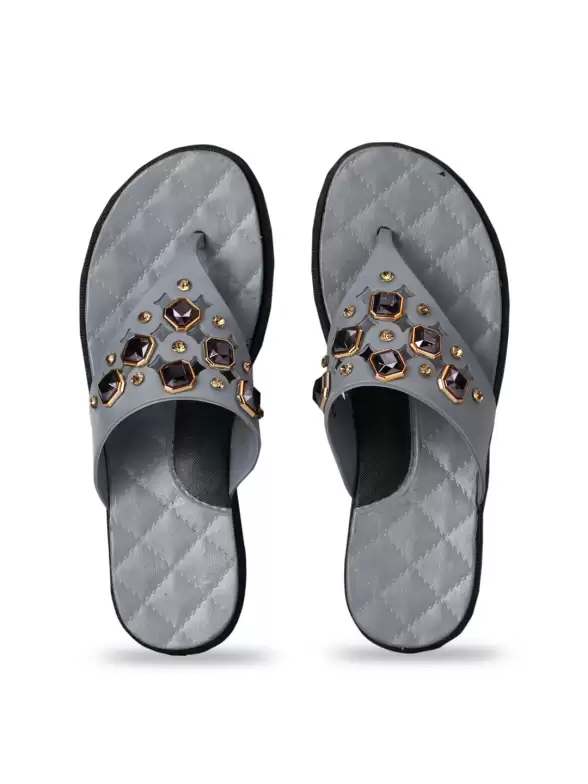 Women Embellished Thong Flip-Flops - image 7