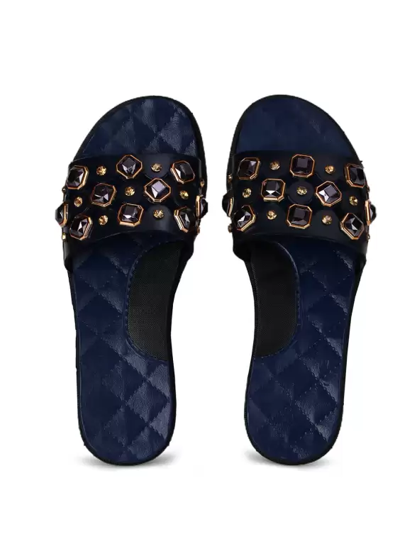 Women Embellished Sliders - image 7