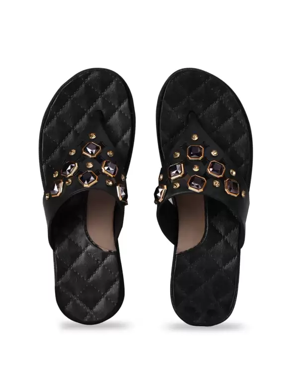 Women Embellished Thong Flip-Flops - image 7