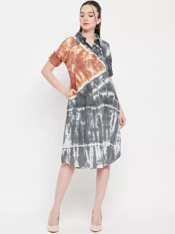Print A-Line Dress - image 7