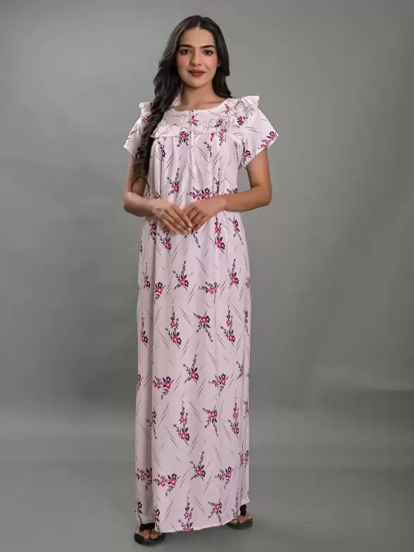 Floral Printed Maxi Nightdress - image 7