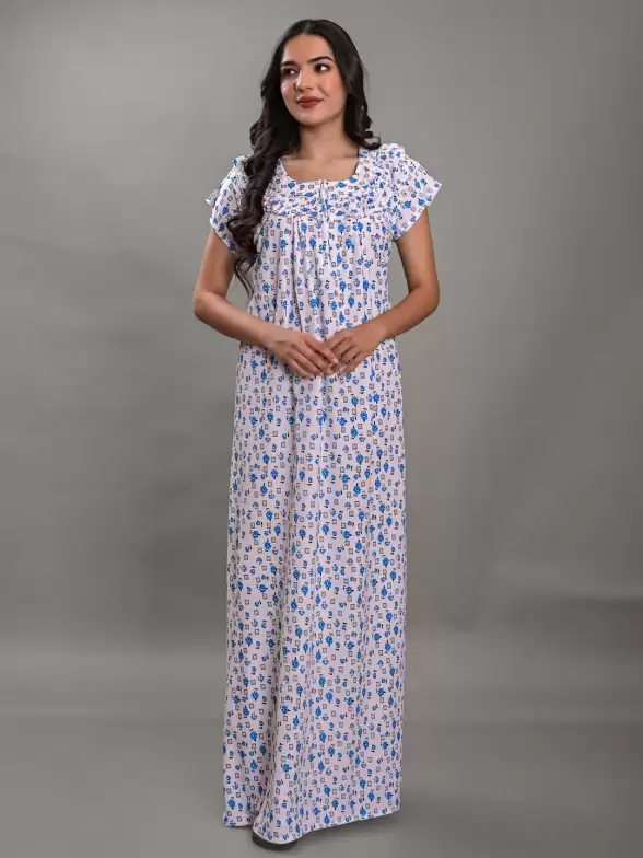 Floral Printed Maxi Nightdress - image 7