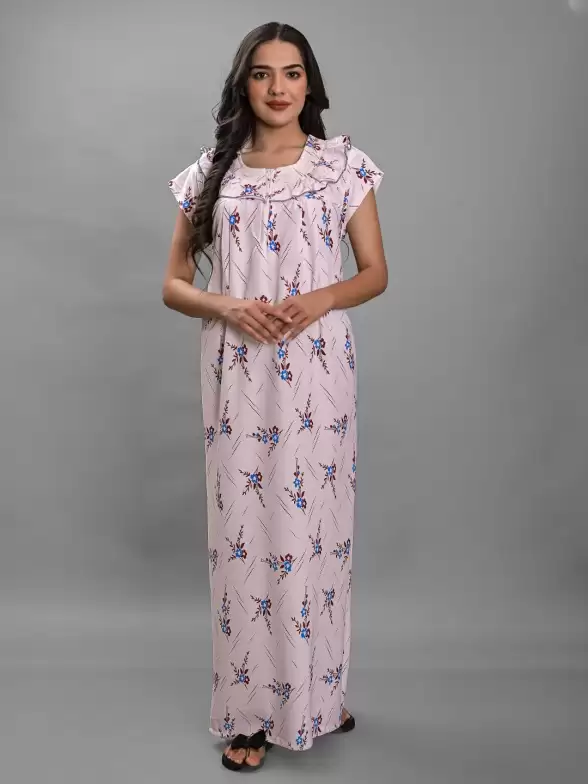 Floral Printed Maxi Nightdress - image 7