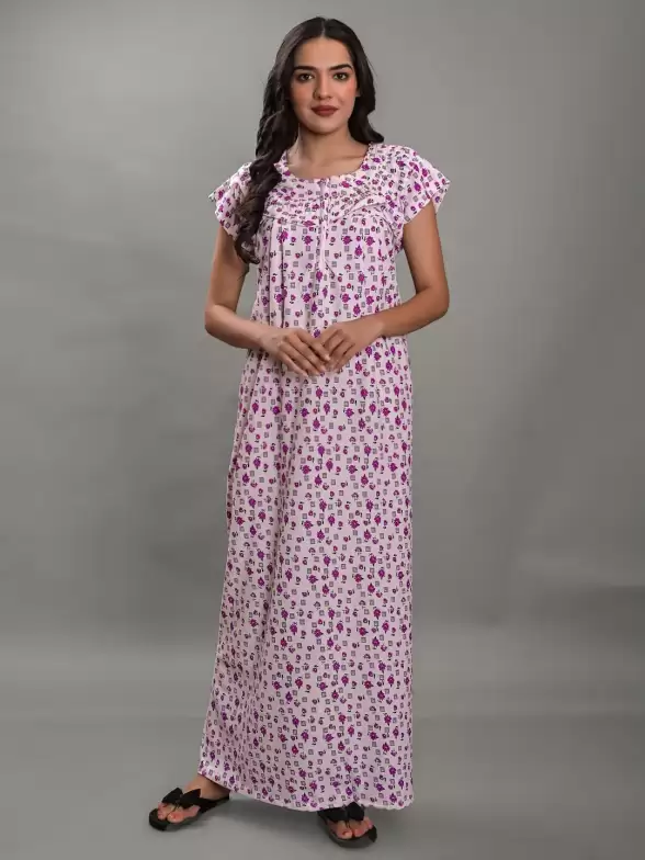 Floral Printed Maxi Nightdress - image 7