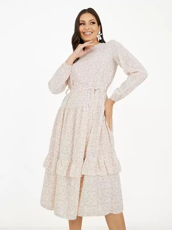 Floral Print Fit & Flare Midi Dress - image 7