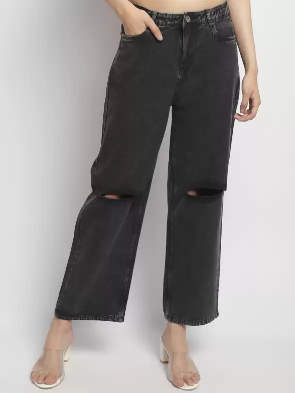 Women Slash Knee Jeans - image 7