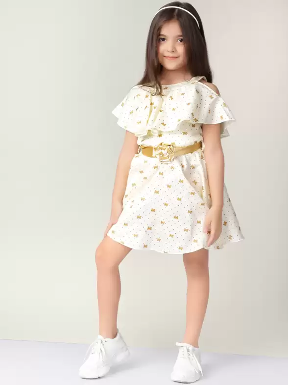 Girls Printed Fit and Flare Dress - image 7