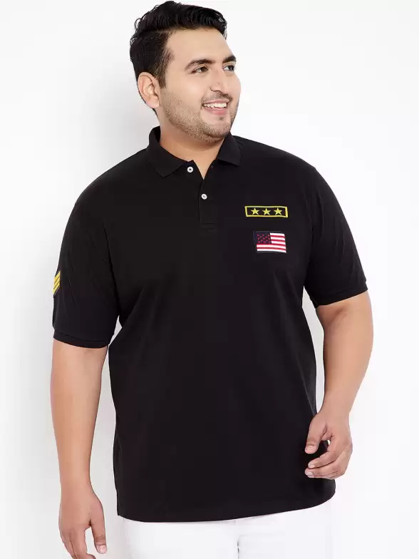 Plus Size Men Solid Polo Collar Pure Cotton T-shirt - image 7