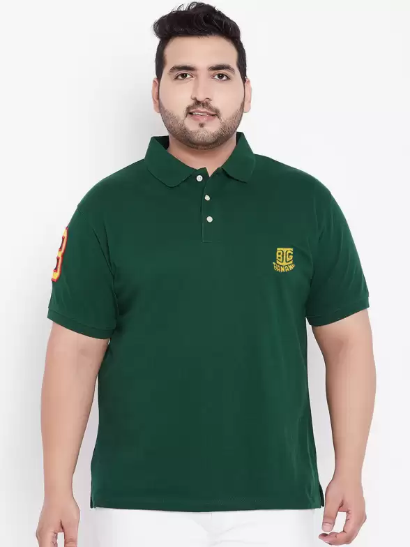 Plus Size Solid Polo Collar Pure Cotton T-shirt - image 7