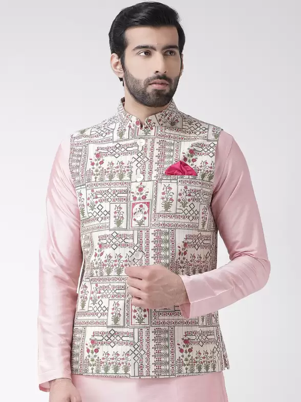 Men Printed Nehru Jacket - image 7
