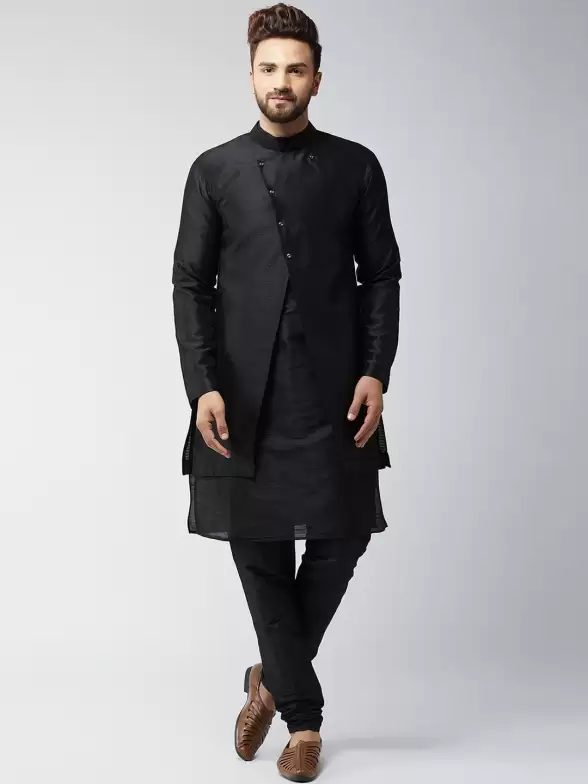 Men Self Design Kurta with Churidar - image 7