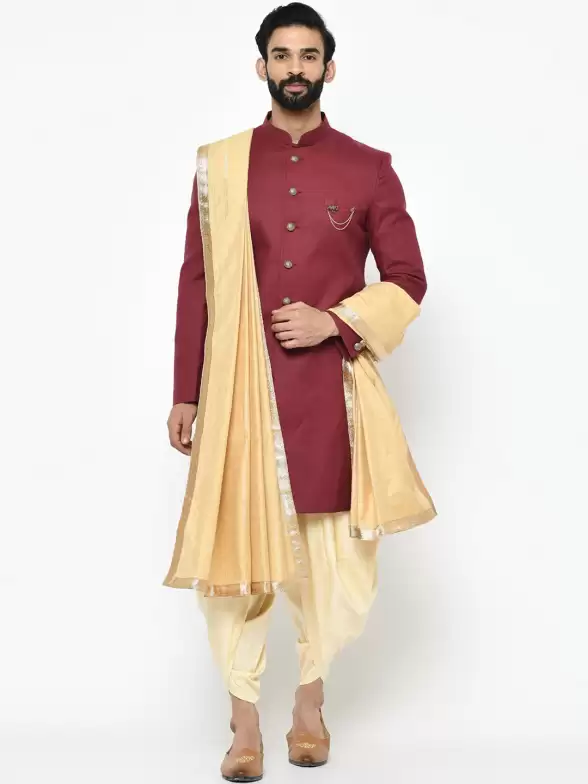 Men Sherwani Dupatta Set - image 7