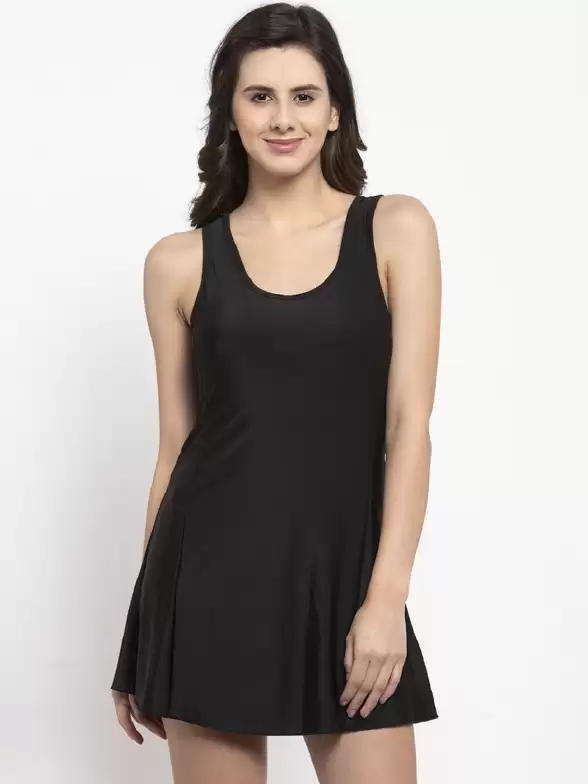 Women Solid Swimwear with Attached shorts - image 7