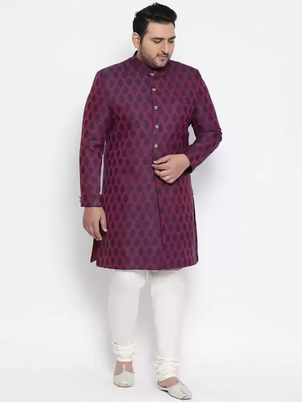 Men PLUS Printed Sherwani Set - image 7