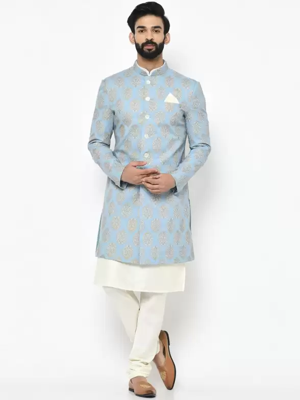 Men Printed Sherwani Set - image 7